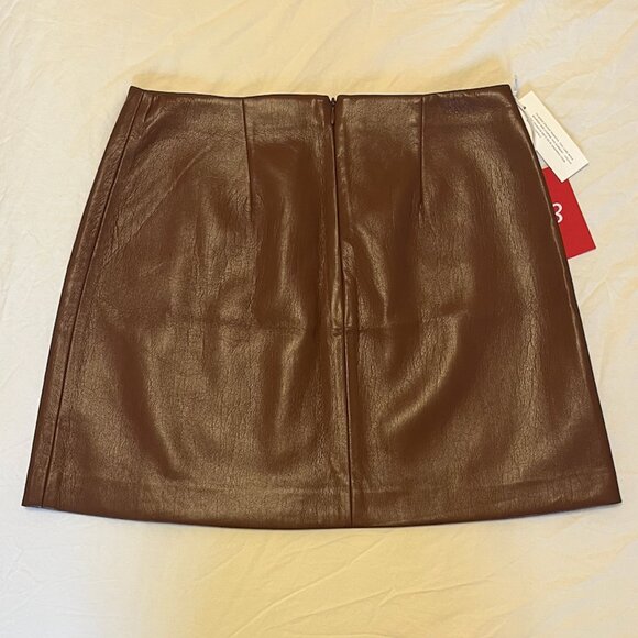 Aritzia Brown Leather Miniskirt - Picture 3 of 4